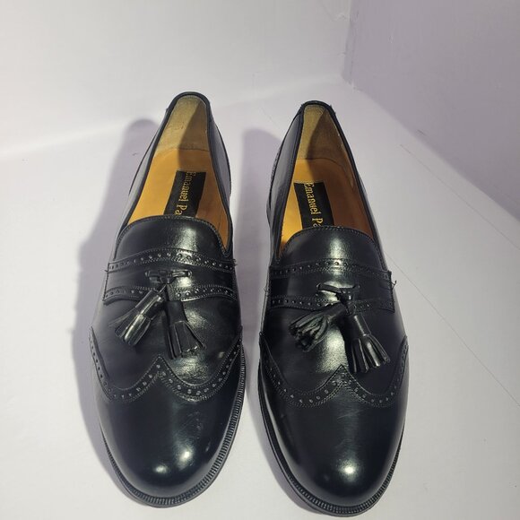 Emanuel Paolo 8016 Men\'s Size 9M Black Leather Tassel Loafers Dress Shoes main image 5